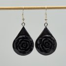 Gothic resin earrings with rose 057