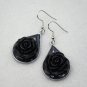 Gothic resin earrings with rose 057