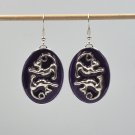 Gothic resin earrings with cats 058