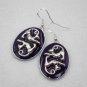 Gothic resin earrings with cats 058