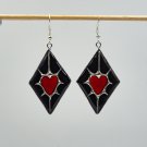 Gothic resin earrings with heart 062