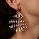 (2pc Set) Hollow Rhinestone Drop Earrings - Gold Geometric Jewelry (2pc Set) Hollow Rhinestone Drop Earrings - Gold Geometric Jewelry