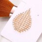 (2pc Set) Hollow Rhinestone Drop Earrings - Gold Geometric Jewelry