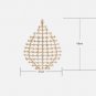 (2pc Set) Hollow Rhinestone Drop Earrings - Gold Geometric Jewelry