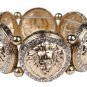 Lion Head Stretchy Bracelet w/rhinestones Silver