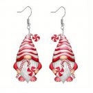 Red Christmas Pygmy Earrings Unique Acrylic Dwarf Earrings