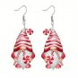 Red Christmas Pygmy Earrings Unique Acrylic Dwarf Earrings