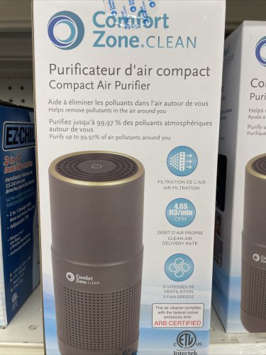 NEW IN BOX COMFORT ZONE CLEAN MINI AIR PURIFIER IN BLACK