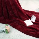 (Burgundy) Super Soft Blanket Bedding Sofa Cover Fuzzy Fur Warm Throw (51x63) (Burgundy) Super Soft Blanket Bedding Sofa Cover Fuzzy Fur Warm Throw (51x63)