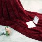(Burgundy) Super Soft Blanket Bedding Sofa Cover Fuzzy Fur Warm Throw (51x63)