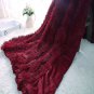 (Burgundy) Super Soft Blanket Bedding Sofa Cover Fuzzy Fur Warm Throw (51x63)