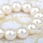 Fabricated White Pearl Paved Bead Heart Faux Pearl Bracelet