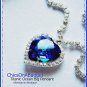 Titanic Heart Of The Ocean Sapphire Blue CZ Crystal Necklace Pendant