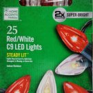 Home Accents Holiday 25 ft. 25-Light LED Red & White C9 Super Bright String Home Accents Holiday 25 ft. 25-Light LED Red & White C9 Super Bright String