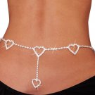 (Silver) Boho US SELLER " Sexy Rhinestone Heart Waist Lower Back Belly Chain (Silver) Boho US SELLER " Sexy Rhinestone Heart Waist Lower Back Belly Chain