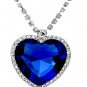 Big Titanic Heart of the Ocean Blue Sapphire Charm Necklace (Free Gift Included)