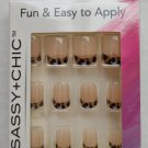 Leopard Black &Gold French Tip Nails Artificial Fake 12 Round Short Glue On Leopard Black &Gold French Tip Nails Artificial Fake 12 Round Short Glue On