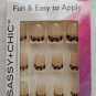 Leopard Black &Gold French Tip Nails Artificial Fake 12 Round Short Glue On