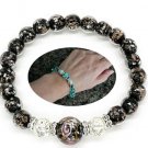 (BLACK) Luminous Firefly Healing Crystal GLASS Beaded Glow in the Dark Bracelet (BLACK) Luminous Firefly Healing Crystal GLASS Beaded Glow in the Dark Bracelet