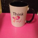 Breast Cancer Awareness "Think Pink" -4 1/4”H x3 1/2”W Oversized Coffee Mug Cup Breast Cancer Awareness "Think Pink" -4 1/4”H x3 1/2”W Oversized Coffee Mug Cup