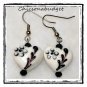 Gorgeous White Black Lampwork Glass Heart Earrings By chicsonabudget