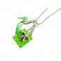 St. Patty Day - GREEN FANCY HIGH Heel & Purse Pendant NECKLACE
