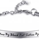 "Not Sisters by Blood but Sisters by Heart" Bracelet -Silver "Not Sisters by Blood but Sisters by Heart" Bracelet -Silver