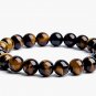 100% Natural 8mm Red Tiger's Eye Round Gemstone Beads Bracelet 7.5" AAA++