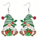 Green Christmas Pygmy Earrings Unique Acrylic Dwarf Earrings