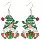 Green Christmas Pygmy Earrings Unique Acrylic Dwarf Earrings
