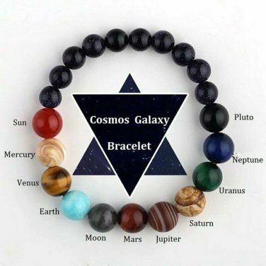 7 Chakra Crystal -Solar System Natural Stone Healing MENS Stone Bracelet