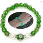 (GREEN) Luminous Firefly Healing Crystal GLASS Beaded Glow in the Dark Bracelet