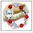 Heart Bracelet Big Love Heart Red Heart Beaded Stretch Bracelet for Women Heart Bracelet Big Love Heart Red Heart Beaded Stretch Bracelet for Women