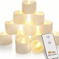 12pack Timer Remote Control Flameless Led Votive Candles 1.5" X 1.6" Long Lastin