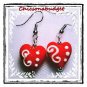 (Mothers Day Gift) Gorgeous Red Lampwork Glass Heart Earrings By chicsonabudget