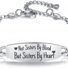 "Not Sisters by Blood but Sisters by Heart" Bracelet Stainless Steel Best Friend "Not Sisters by Blood but Sisters by Heart" Bracelet Stainless Steel Best Friend