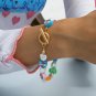 Polymer Flower Heart Clay Imitation Beaded Bead Toggle Bracelet