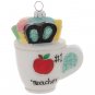 Robert Stanley #1 TEACHER  Cup School Supplies Glass Hanging Christmas Ornament