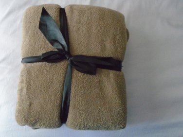 (BEIGE TONE) Soft Plain Fleece Throw Decorative Blanket Warm Solid