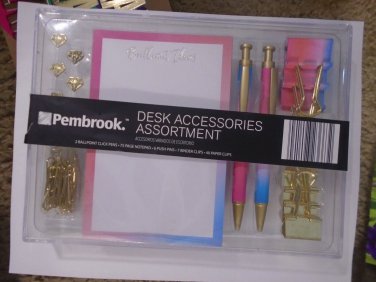 BNIB Pembrook Desk Top Accessories Assortment Office Supplies Pink Blue