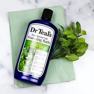 Dr Teal's Foaming Bath with Pure Epsom Salt, Relax & Relief with Eucalyptus