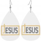 Jesus Leaf PU Leather Dangle Earrings Exquisite Gift Women