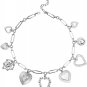 Charm Necklace for Women Chunky Charms Necklace Silver Plated Stetement