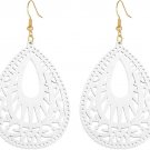 Bohemian White Wood Earrings Women Handmade Natural Retro Teardrop Bohemian White Wood Earrings Women Handmade Natural Retro Teardrop