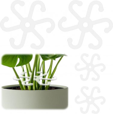 4pcs Plant Stem Supports Plastic Holders Trellis Indoor Outdoor Garden (WHITE)