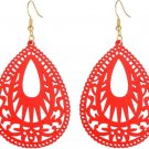 Bohemian Red Wood Earrings Women Handmade Natural Retro Teardrop Bohemian Red Wood Earrings Women Handmade Natural Retro Teardrop