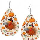Turkey Thanksgiveing Leaf PU Leather Dangle Earrings Exquisite Gift Women