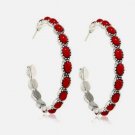 Bohemian Silver-Tone Faux Hoop Natural Colorful Red Stone Earring Bohemian Silver-Tone Faux Hoop Natural Colorful Red Stone Earring