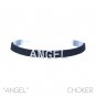Black Velvet Rhinestones Angle Word Elegant Choker Necklace