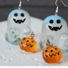 Halloween Ghost Pumpkin Corn Earrings Glow